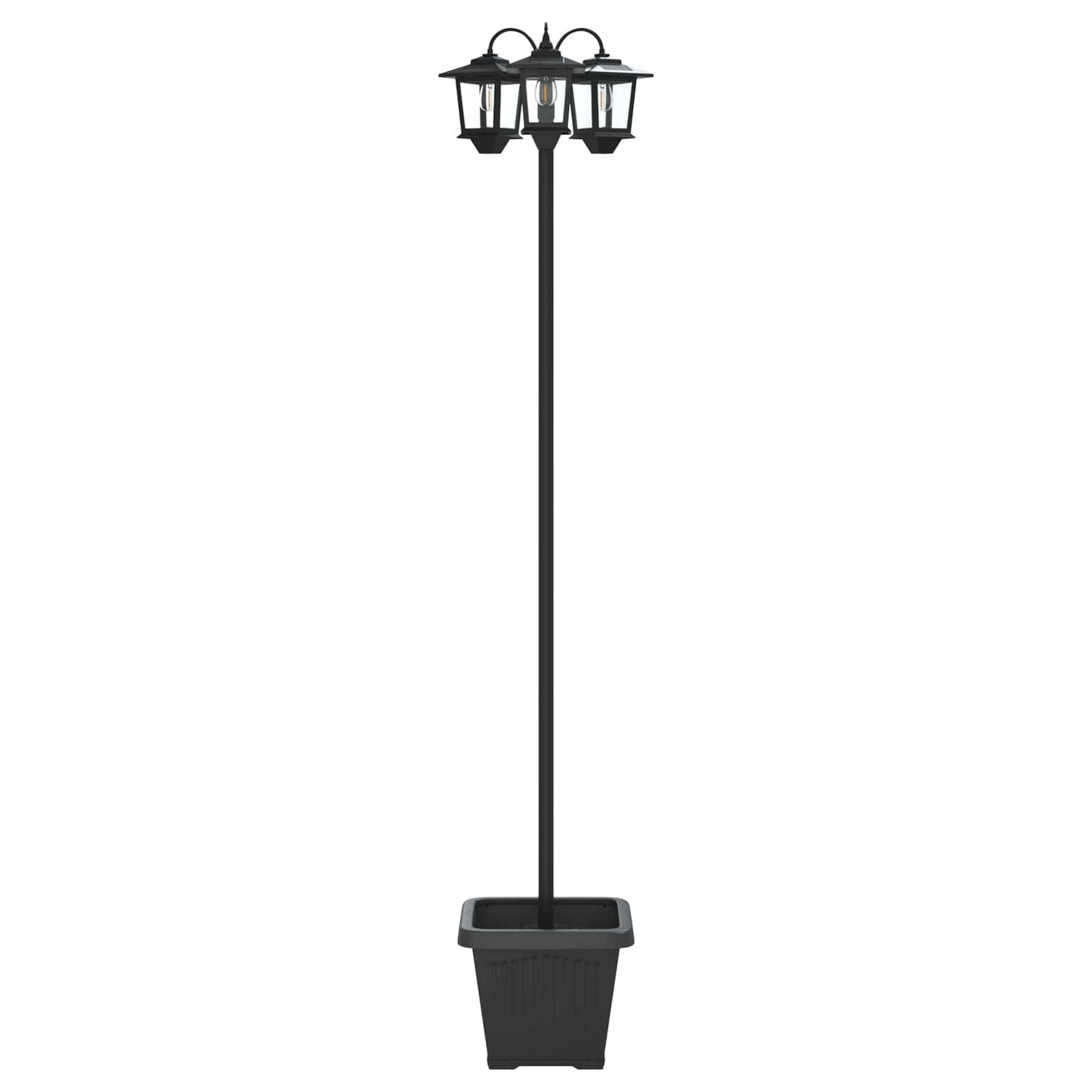 Lampione a 3 teste con vasi with LED Bulb Nero 32 x 32 x 188 cm | homemem39