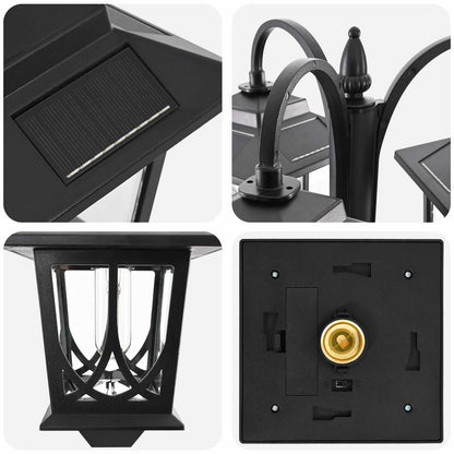 Lampione a 3 teste Nero 16 x 16 x 187 cm Alluminio e ABS | homemem39