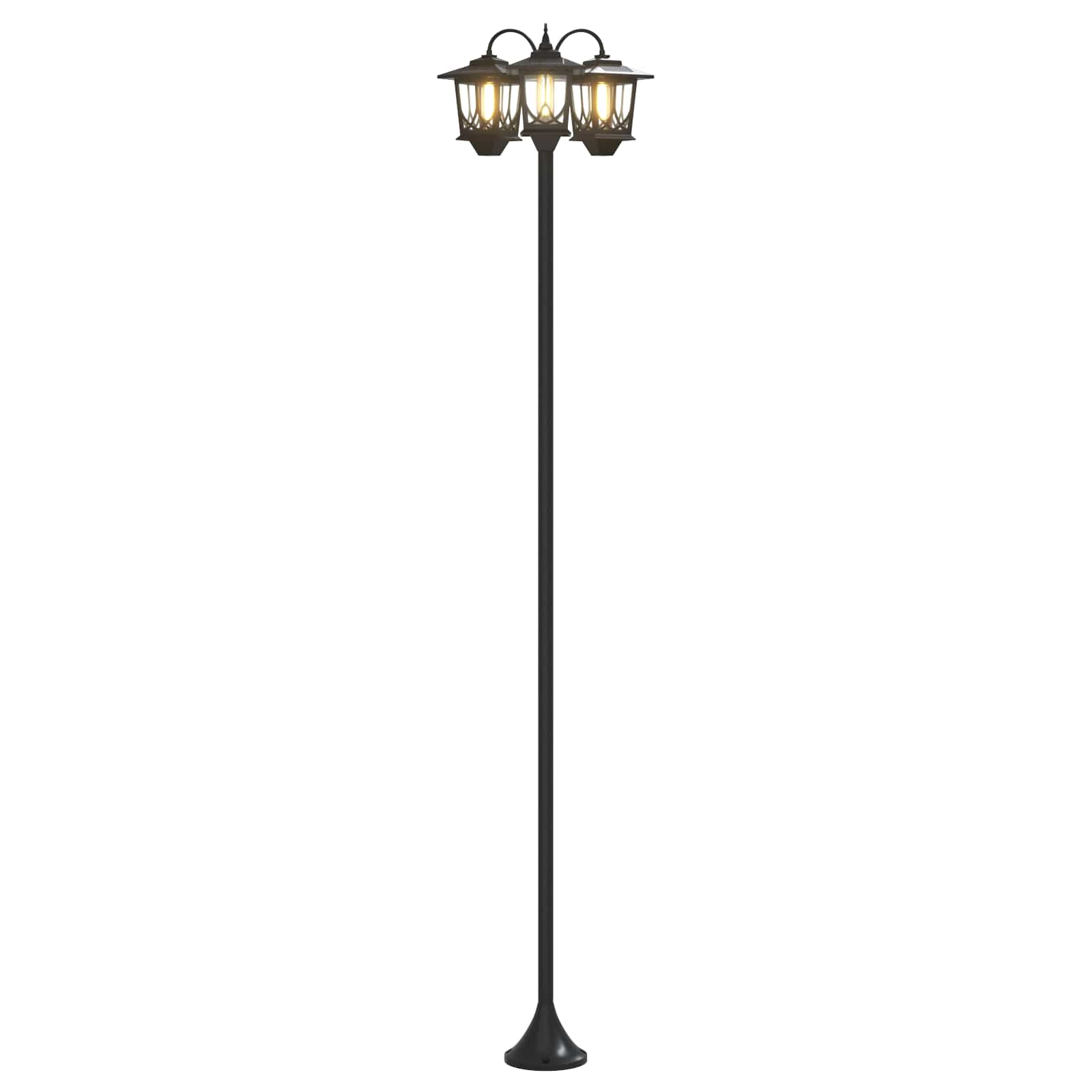 Lampione a 3 teste Nero 16 x 16 x 187 cm Alluminio e ABS | homemem39