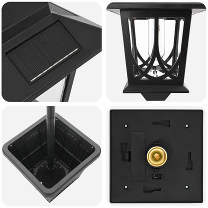 Lampione a 3 teste Nero 32 x 32 x 188 cm Alluminio e ABS | homemem39