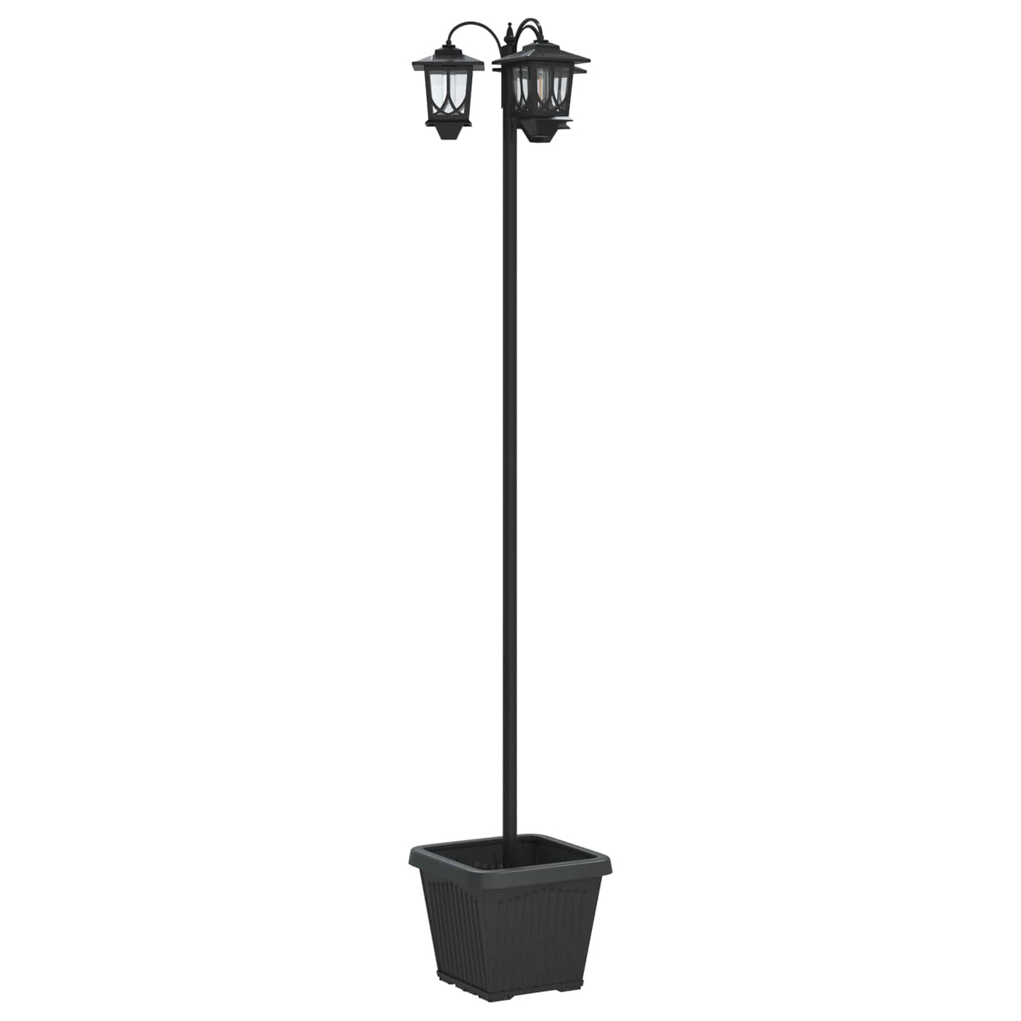 Lampione a 3 teste Nero 32 x 32 x 188 cm Alluminio e ABS | homemem39