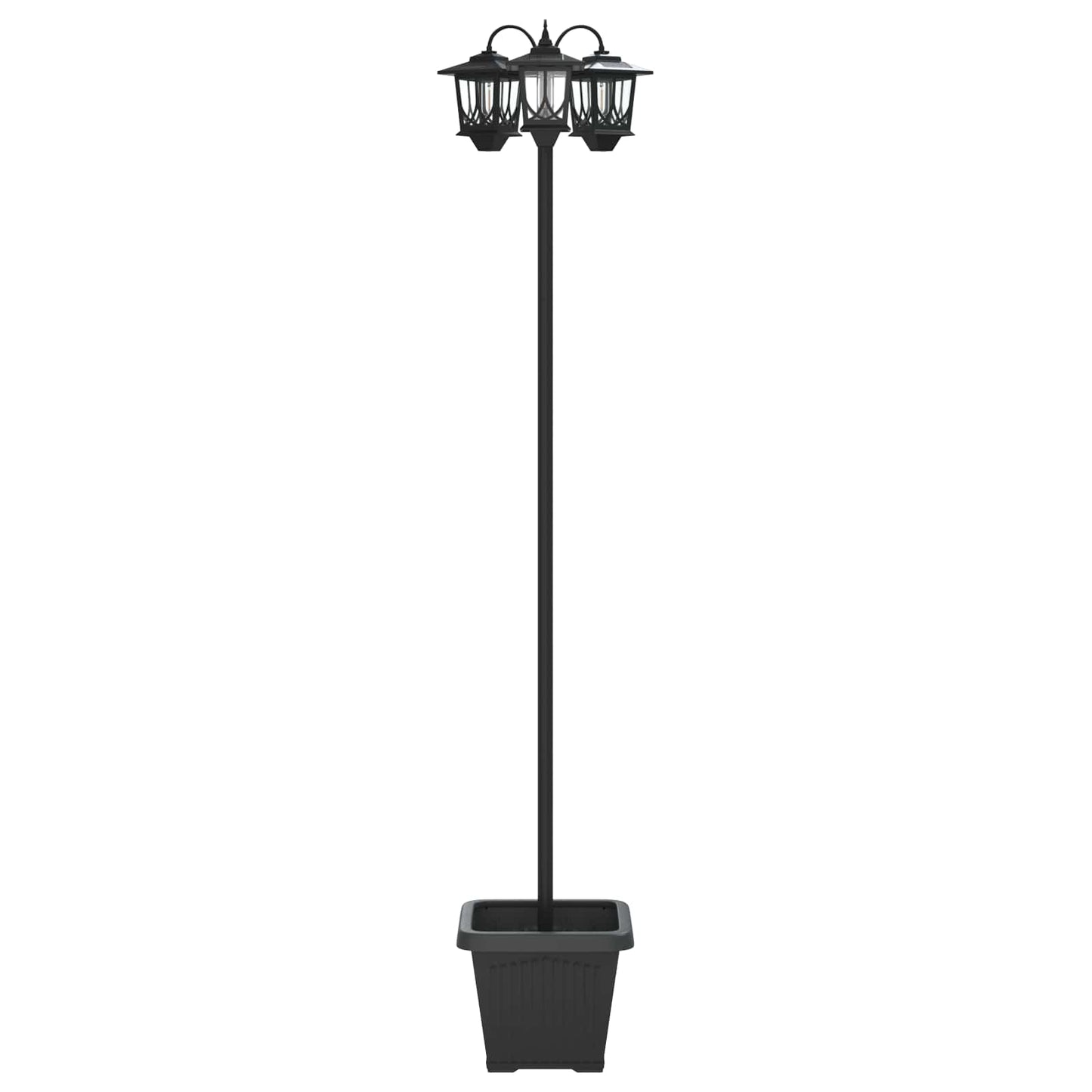 Lampione a 3 teste Nero 32 x 32 x 188 cm Alluminio e ABS | homemem39