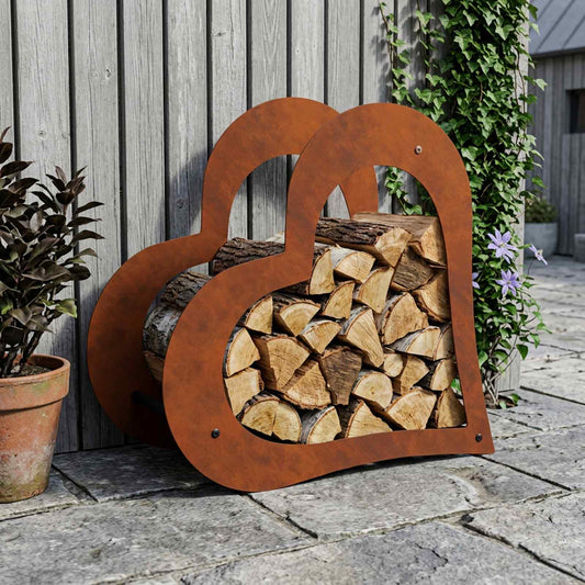 Portalegna 41 x 40 x 20 cm Acciaio Corten Ruggine | homemem39