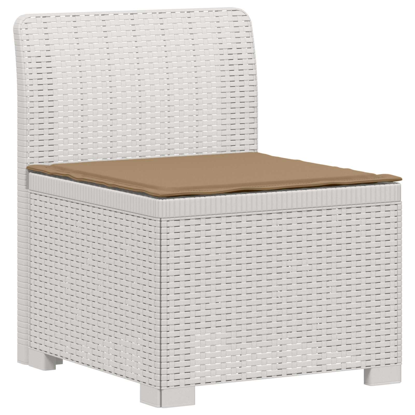 Divano da giardino 3 posti con cuscini in look rattan PP Bianco | homemem39