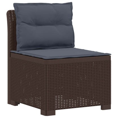 Divano da giardino 3 posti con cuscini in look rattan PP | homemem39