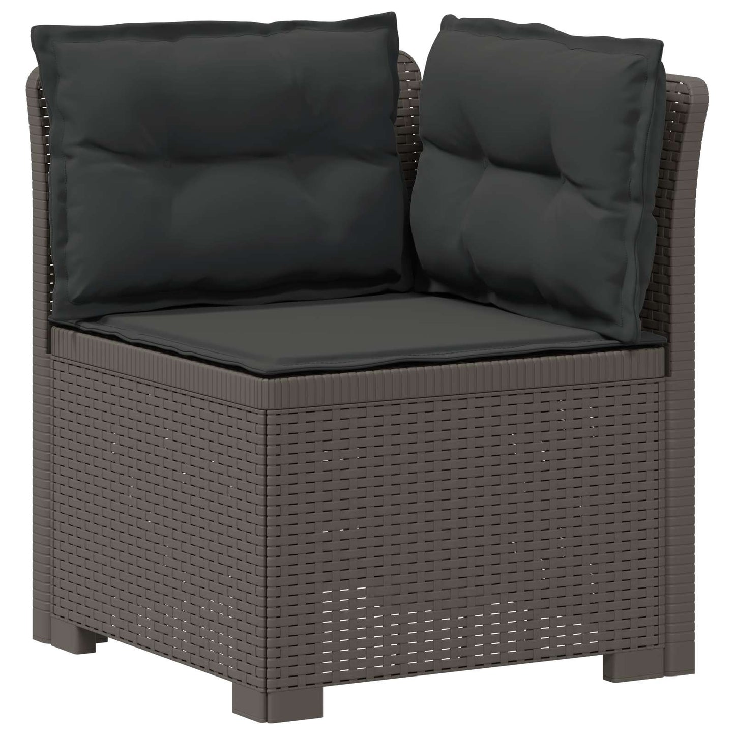 Divano da giardino 3 posti con cuscini in look rattan PP | homemem39