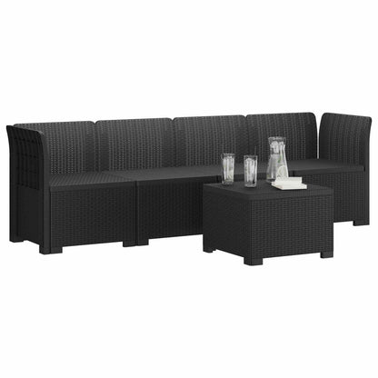 Divano da Giardino a 4 Posti in Stile Rattan PP Antracite | homemem39