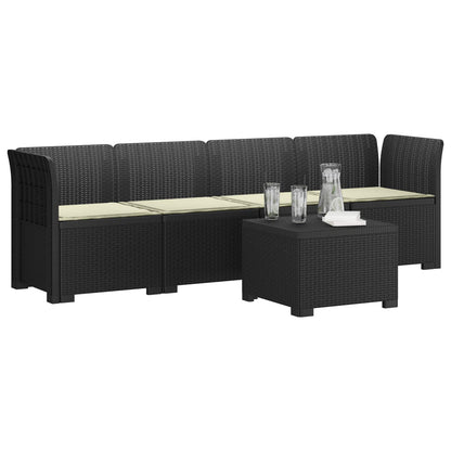 Divano da Giardino a 4 Posti con Cuscini in Stile Rattan PP | homemem39