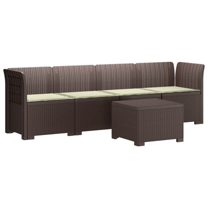 Divano da Giardino a 4 Posti con Cuscini in Stile Rattan PP | homemem39