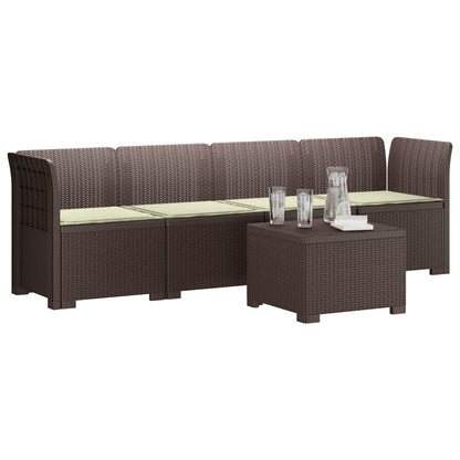 Divano da Giardino a 4 Posti con Cuscini in Stile Rattan PP | homemem39