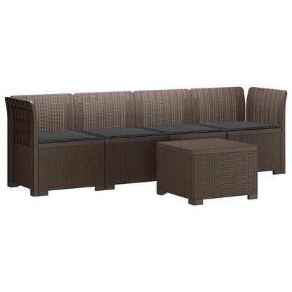 Divano da Giardino a 4 Posti con Cuscini in Stile Rattan PP | homemem39