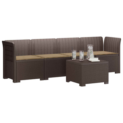 Divano da Giardino a 4 Posti con Cuscini in Stile Rattan PP | homemem39