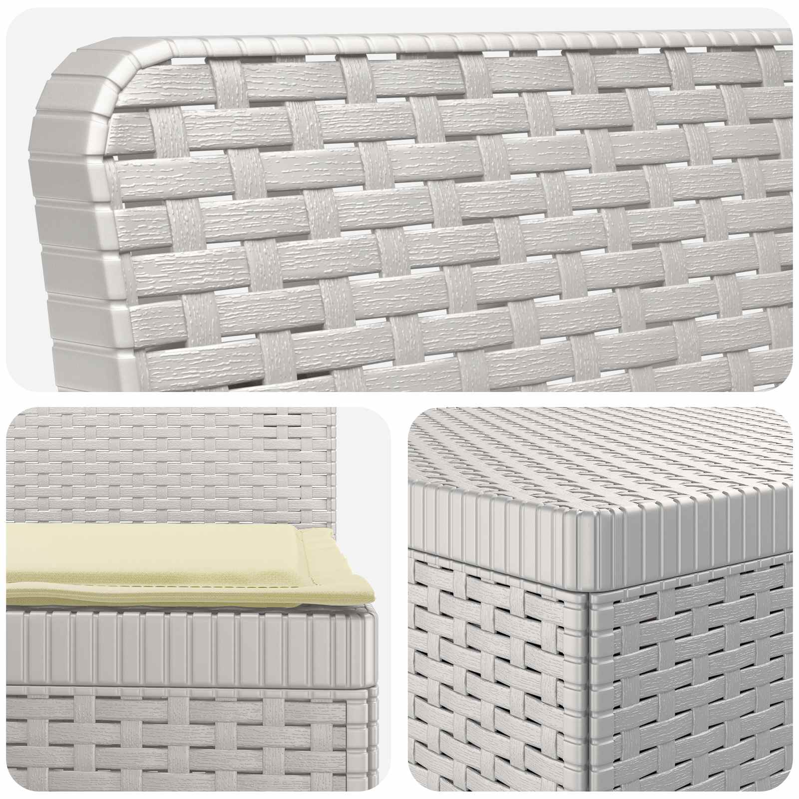 Divano da Giardino a 4 Posti con Cuscini in Stile Rattan PP | homemem39