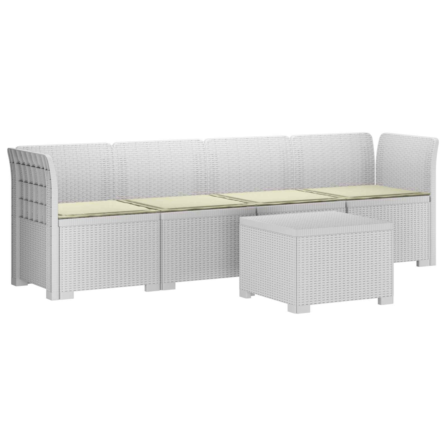Divano da Giardino a 4 Posti con Cuscini in Stile Rattan PP | homemem39
