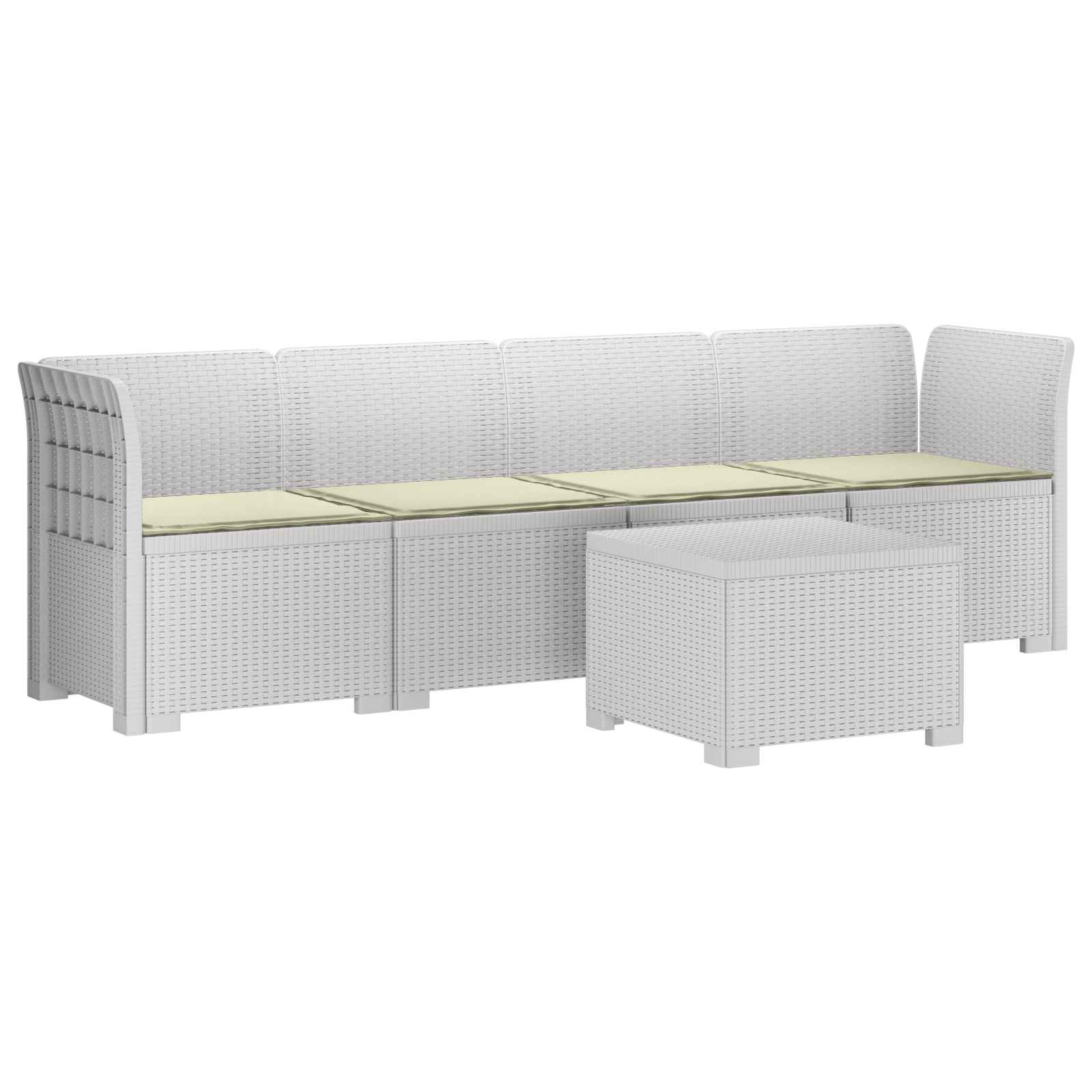 Divano da Giardino a 4 Posti con Cuscini in Stile Rattan PP | homemem39