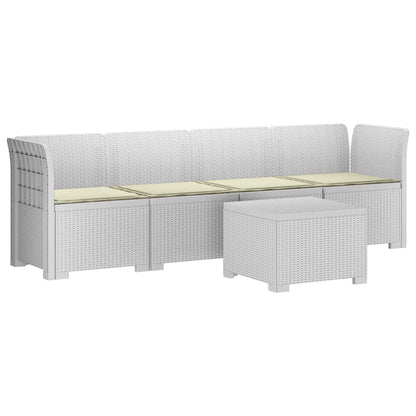 Divano da Giardino a 4 Posti con Cuscini in Stile Rattan PP | homemem39