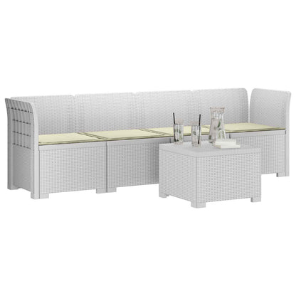 Divano da Giardino a 4 Posti con Cuscini in Stile Rattan PP | homemem39