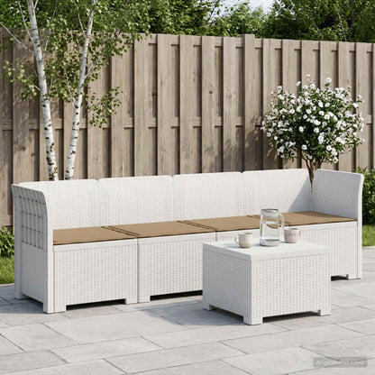 Divano da Giardino a 4 Posti con Cuscini in Stile Rattan PP | homemem39
