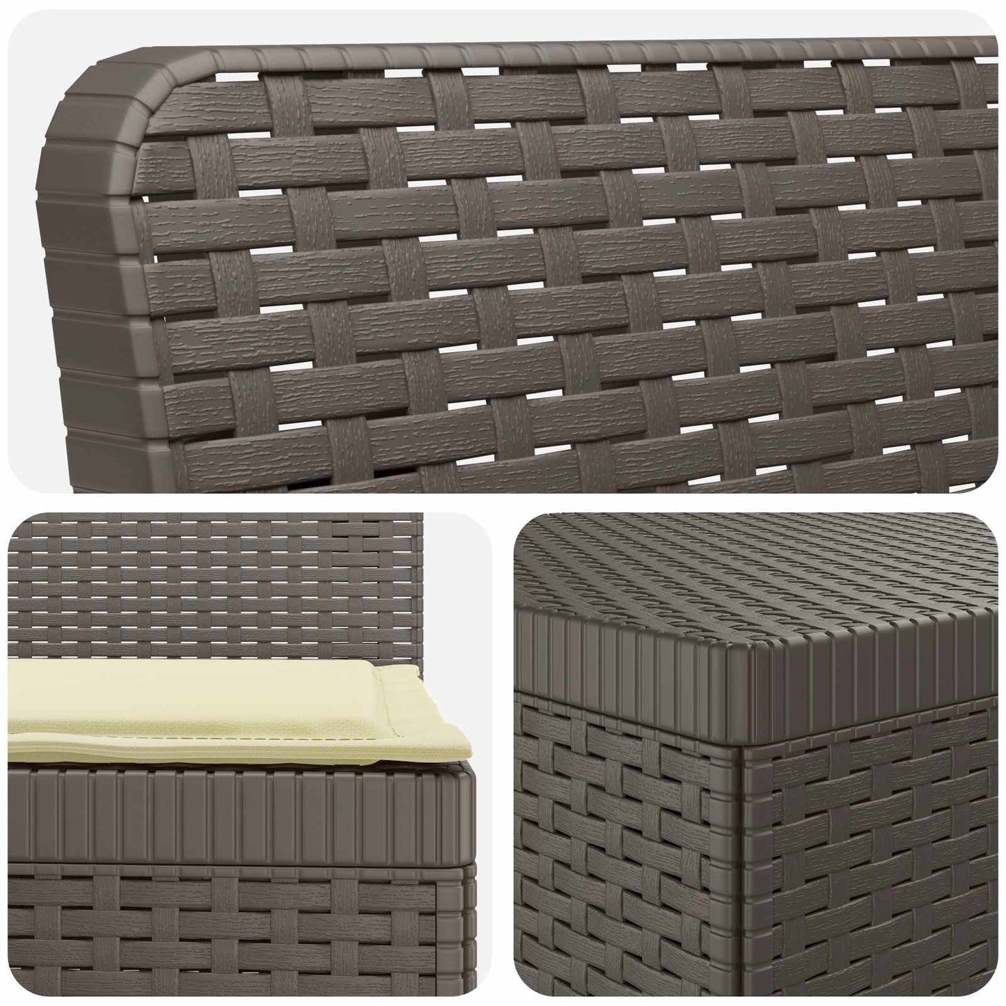 Divano da Giardino a 4 Posti con Cuscini in Stile Rattan PP | homemem39