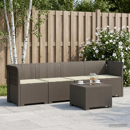 Divano da Giardino a 4 Posti con Cuscini in Stile Rattan PP | homemem39