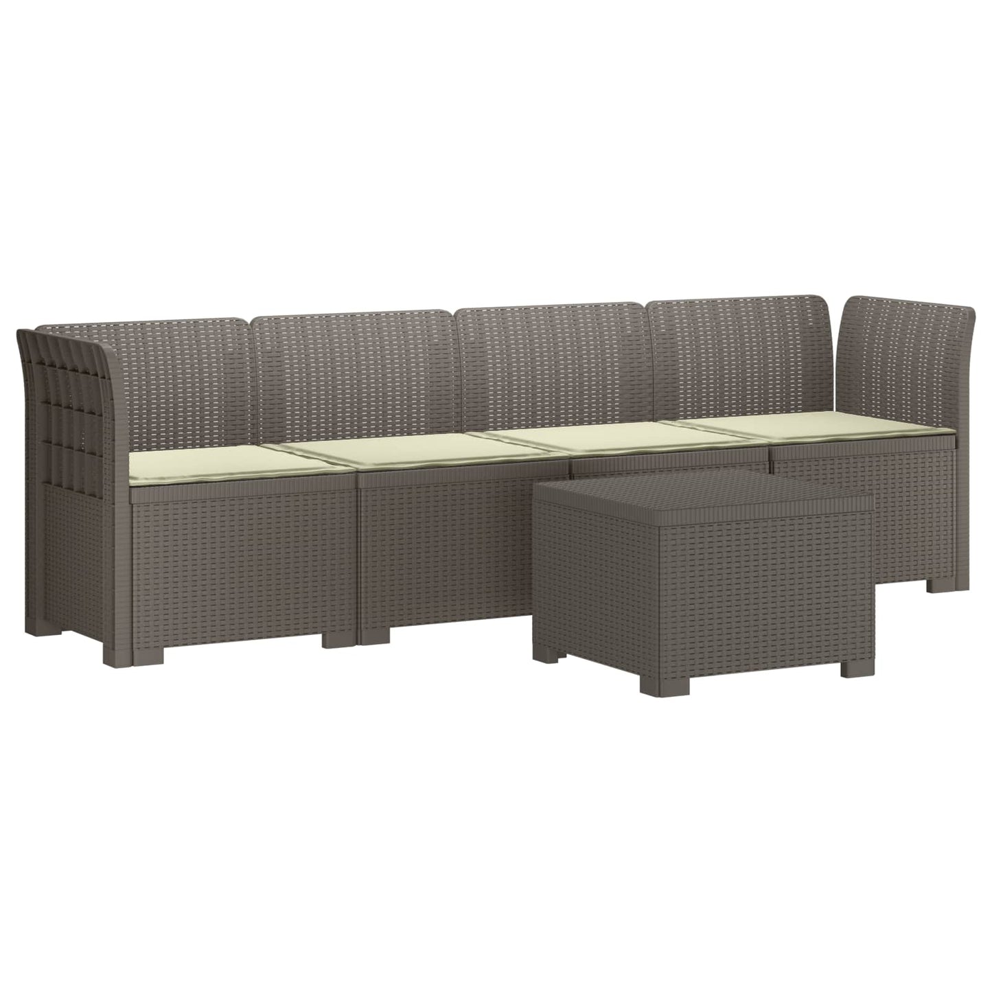 Divano da Giardino a 4 Posti con Cuscini in Stile Rattan PP | homemem39