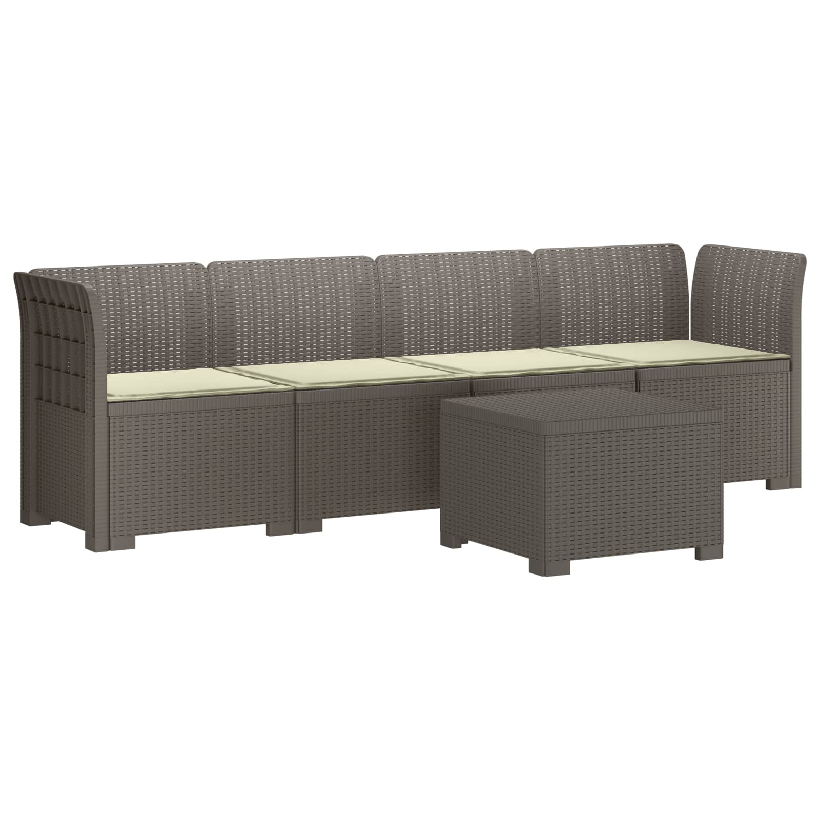 Divano da Giardino a 4 Posti con Cuscini in Stile Rattan PP | homemem39
