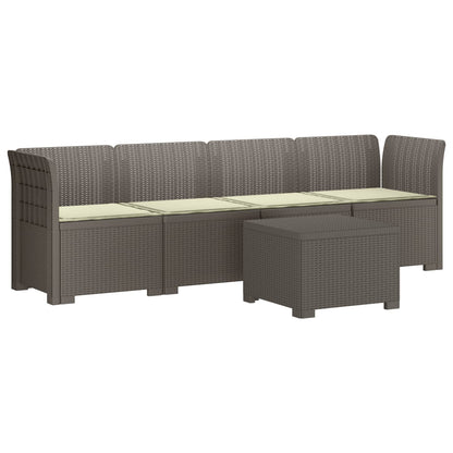 Divano da Giardino a 4 Posti con Cuscini in Stile Rattan PP | homemem39