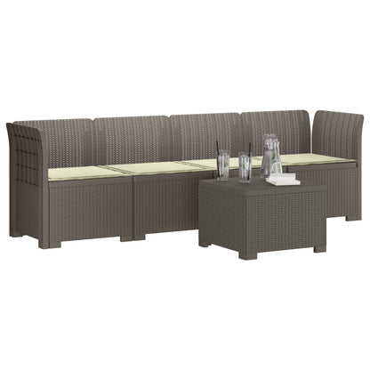Divano da Giardino a 4 Posti con Cuscini in Stile Rattan PP | homemem39