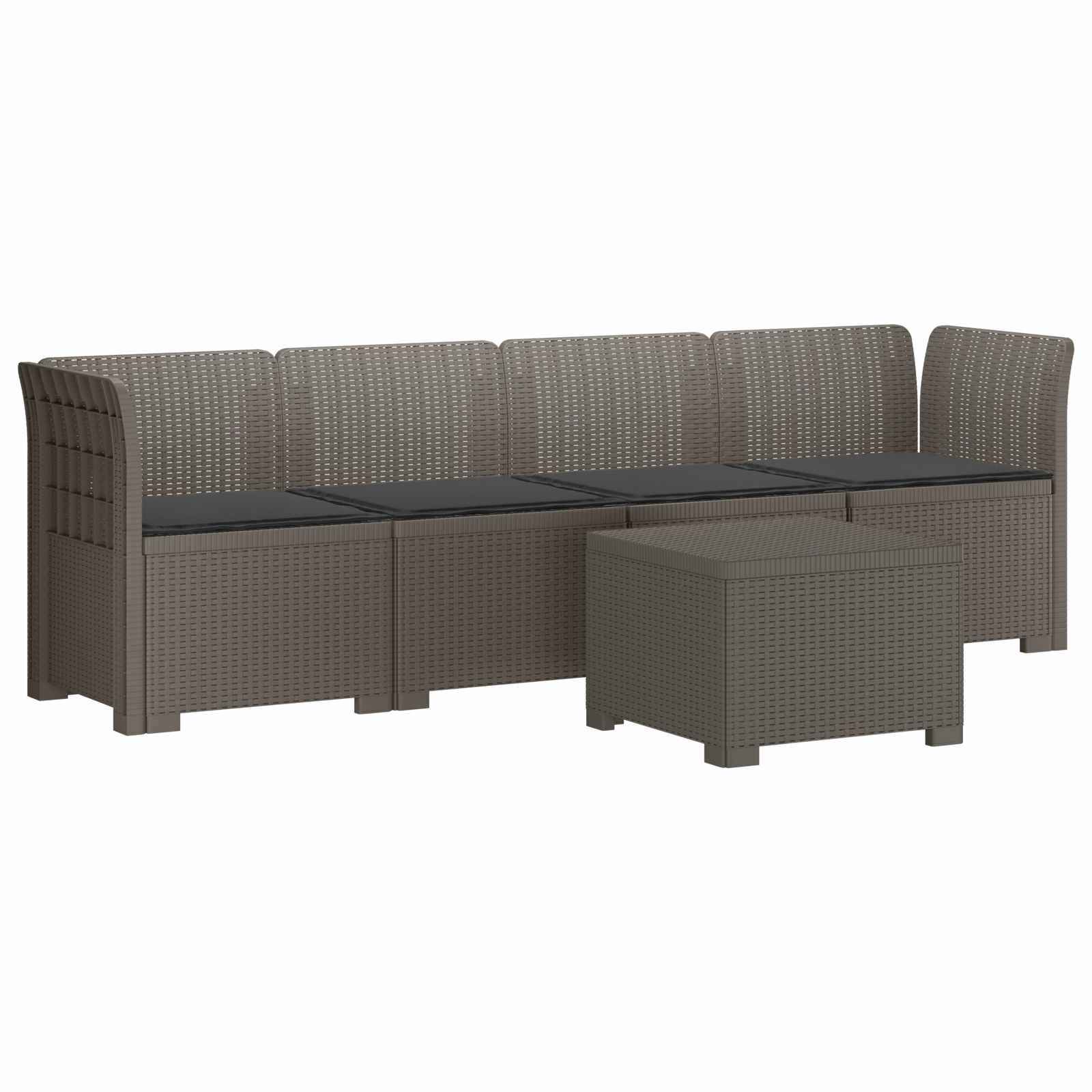 Divano da Giardino a 4 Posti con Cuscini in Stile Rattan PP | homemem39
