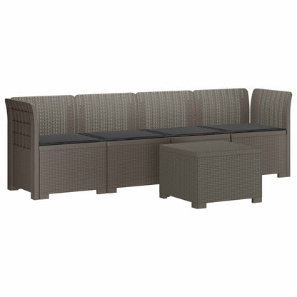 Divano da Giardino a 4 Posti con Cuscini in Stile Rattan PP | homemem39