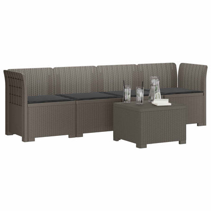 Divano da Giardino a 4 Posti con Cuscini in Stile Rattan PP | homemem39