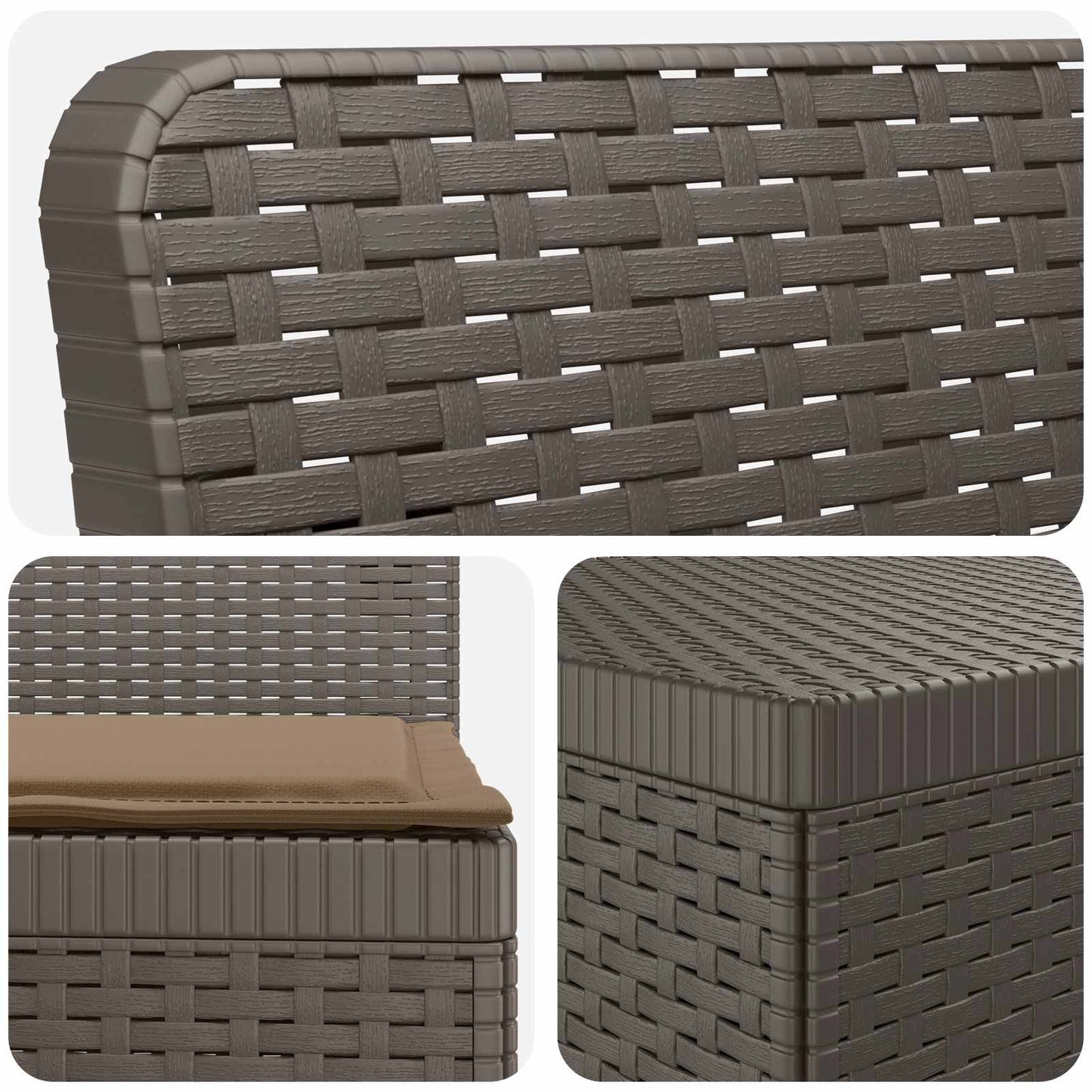 Divano da Giardino a 4 Posti con Cuscini in Stile Rattan PP | homemem39