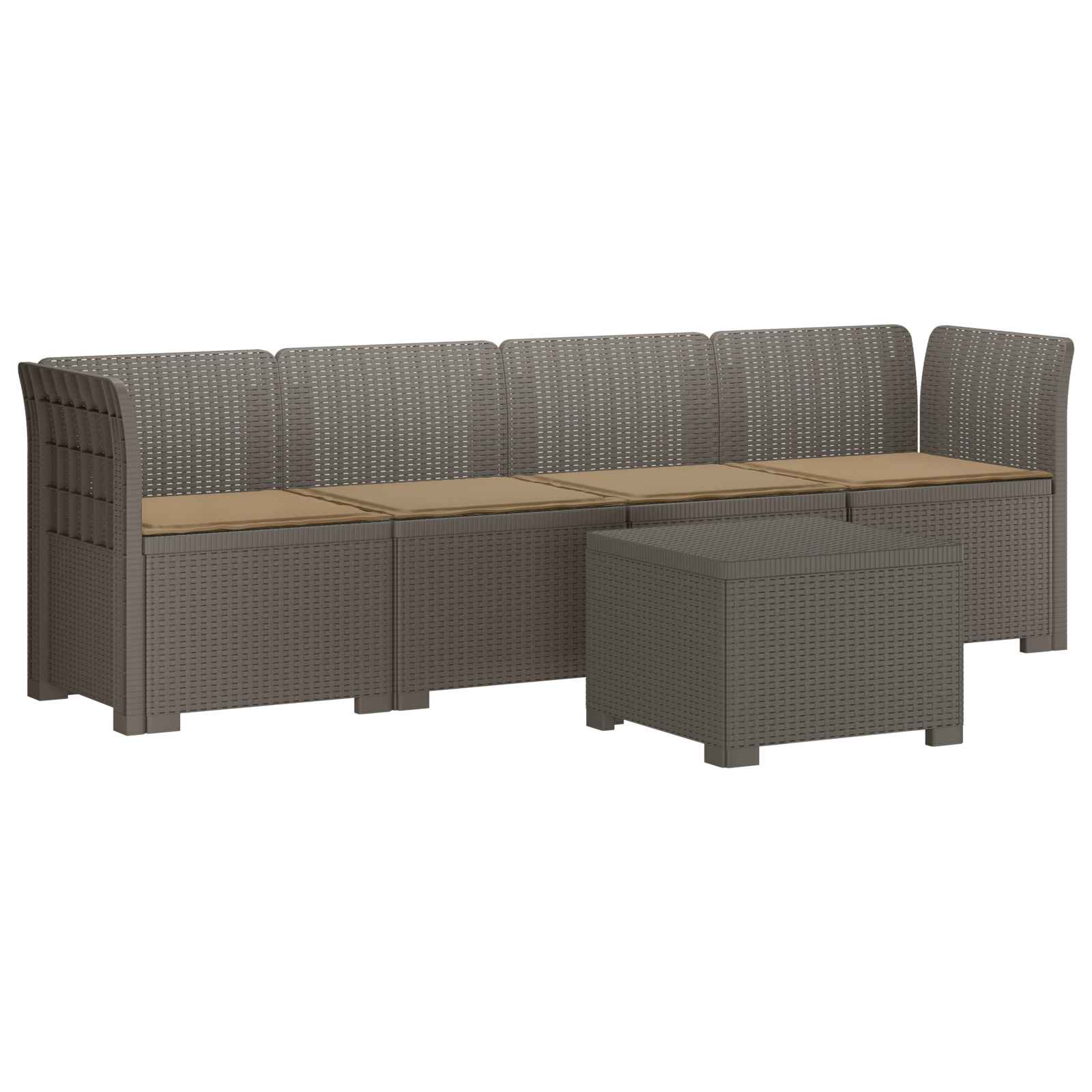 Divano da Giardino a 4 Posti con Cuscini in Stile Rattan PP | homemem39