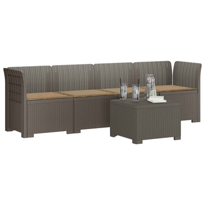 Divano da Giardino a 4 Posti con Cuscini in Stile Rattan PP | homemem39