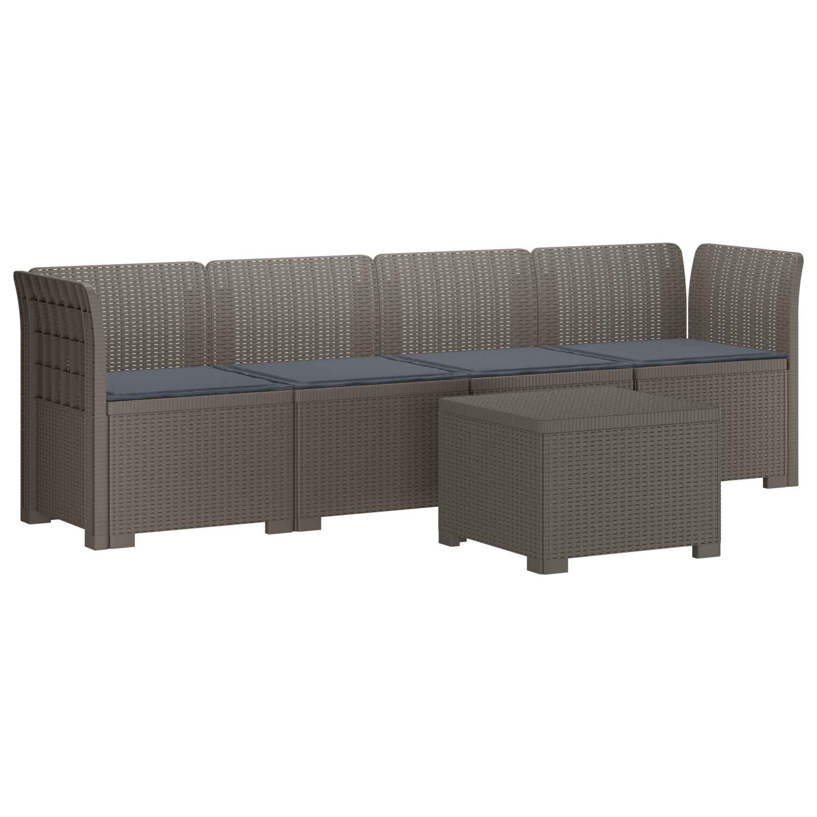 Divano da Giardino a 4 Posti con Cuscini in Stile Rattan PP | homemem39