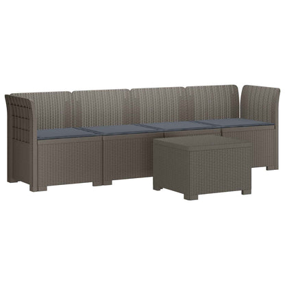 Divano da Giardino a 4 Posti con Cuscini in Stile Rattan PP | homemem39