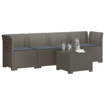 Divano da Giardino a 4 Posti con Cuscini in Stile Rattan PP | homemem39