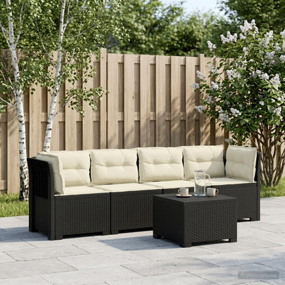 Divano da Giardino a 4 Posti con Cuscini in Stile Rattan PP | homemem39