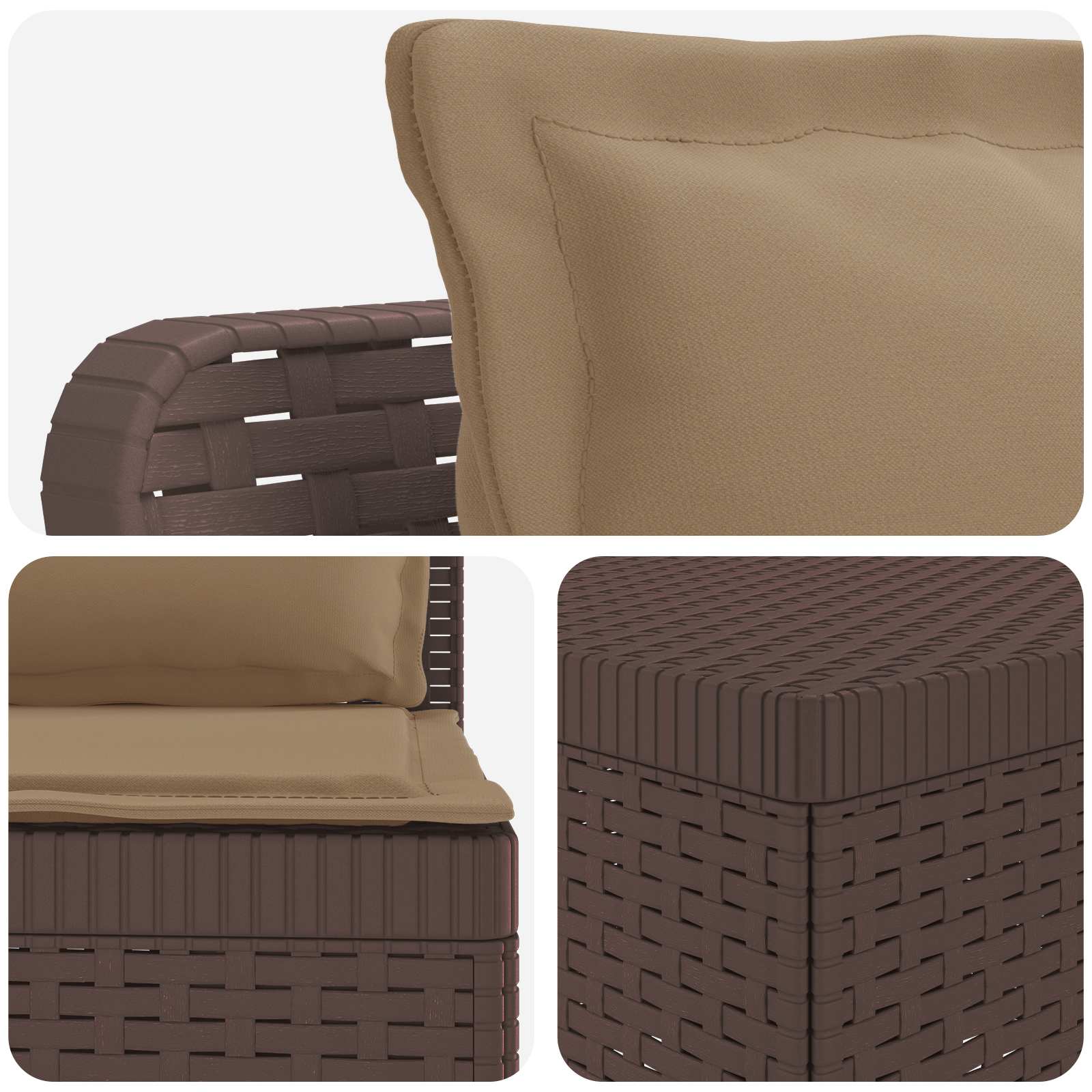 Divano da Giardino a 4 Posti con Cuscini in Stile Rattan PP | homemem39