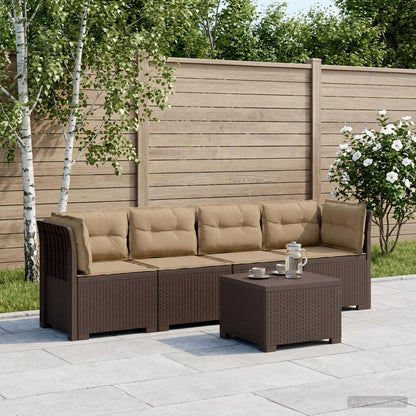 Divano da Giardino a 4 Posti con Cuscini in Stile Rattan PP | homemem39