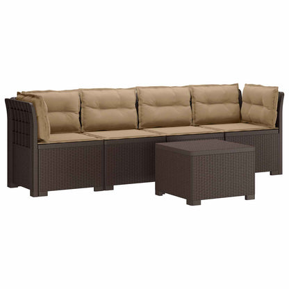Divano da Giardino a 4 Posti con Cuscini in Stile Rattan PP | homemem39