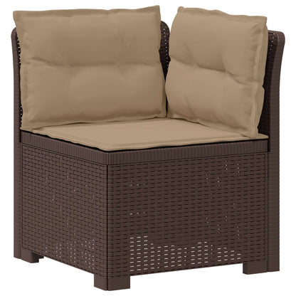 Divano da Giardino a 4 Posti con Cuscini in Stile Rattan PP | homemem39