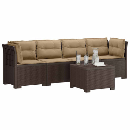 Divano da Giardino a 4 Posti con Cuscini in Stile Rattan PP | homemem39