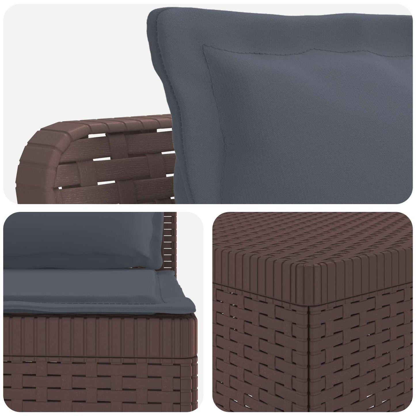 Divano da Giardino a 4 Posti con Cuscini in Stile Rattan PP | homemem39