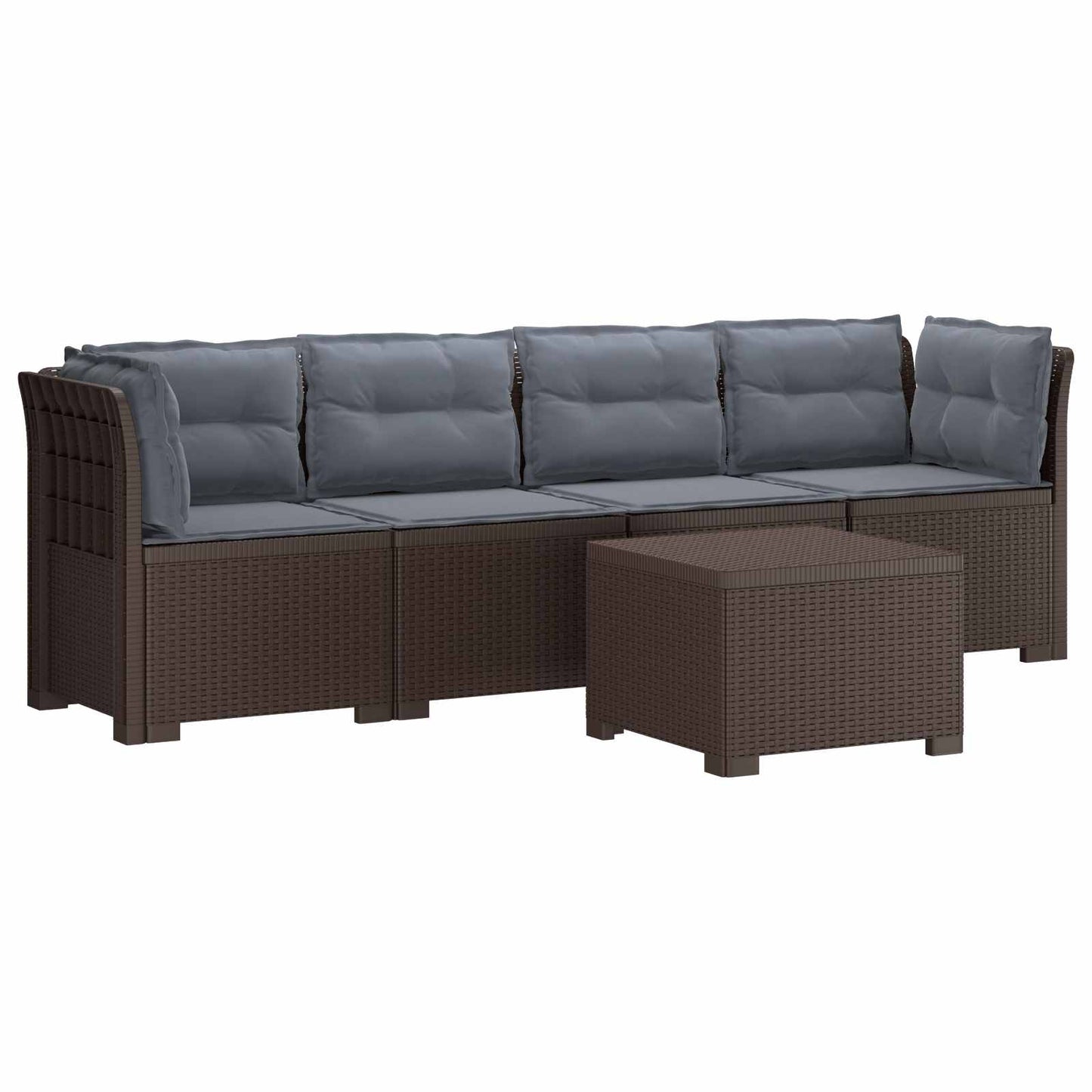 Divano da Giardino a 4 Posti con Cuscini in Stile Rattan PP | homemem39