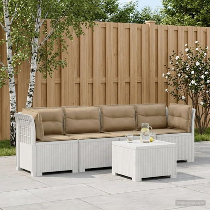 Divano da Giardino a 4 Posti con Cuscini in Stile Rattan PP | homemem39