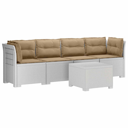 Divano da Giardino a 4 Posti con Cuscini in Stile Rattan PP | homemem39