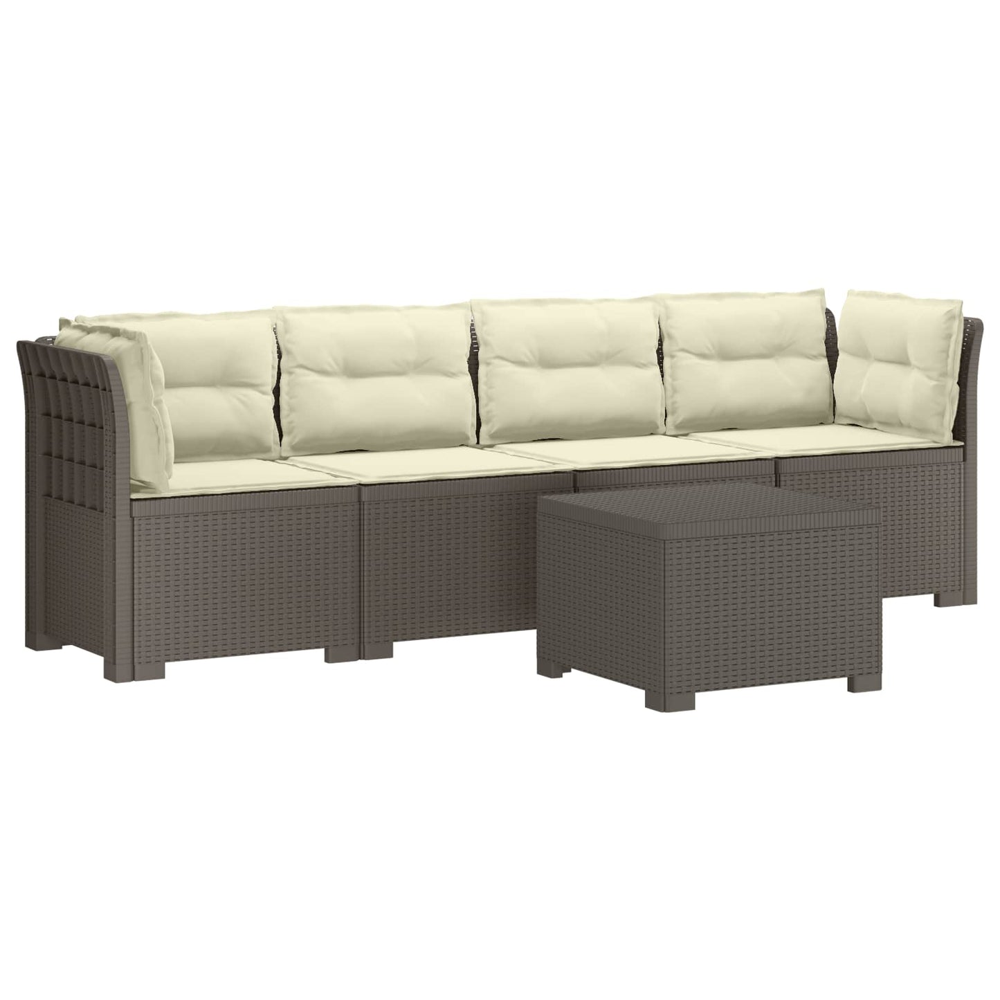 Divano da Giardino a 4 Posti con Cuscini in Stile Rattan PP | homemem39