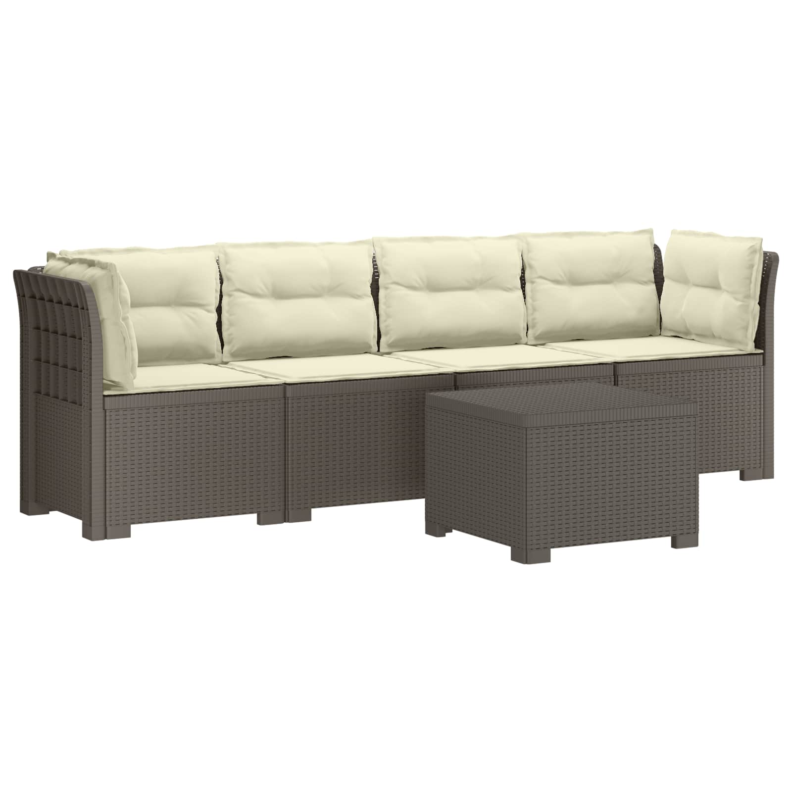 Divano da Giardino a 4 Posti con Cuscini in Stile Rattan PP | homemem39