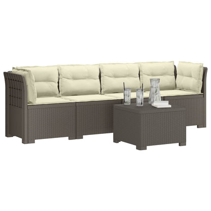 Divano da Giardino a 4 Posti con Cuscini in Stile Rattan PP | homemem39